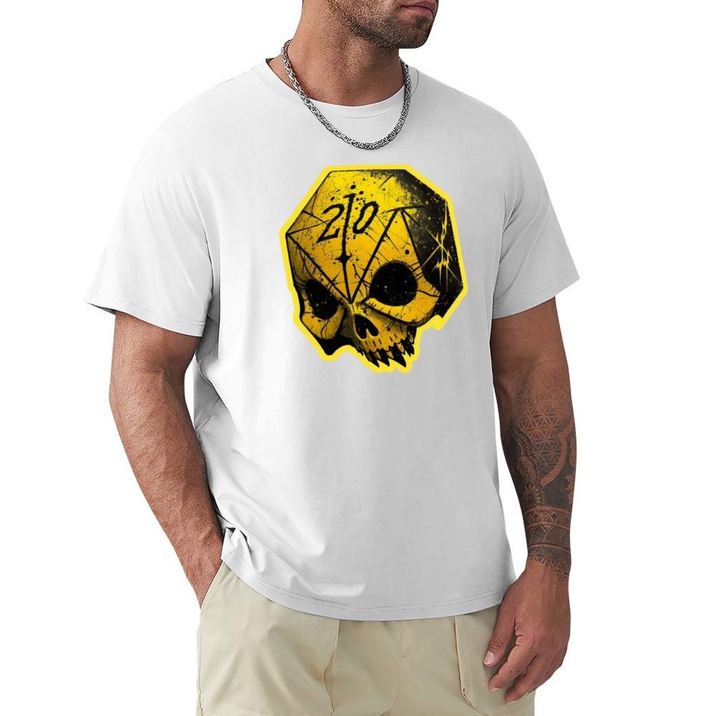Mrk Borg  Yellow Skull d20 TShirt Louboutins shirts graphic tees korean fashion big and tall t shirts for men