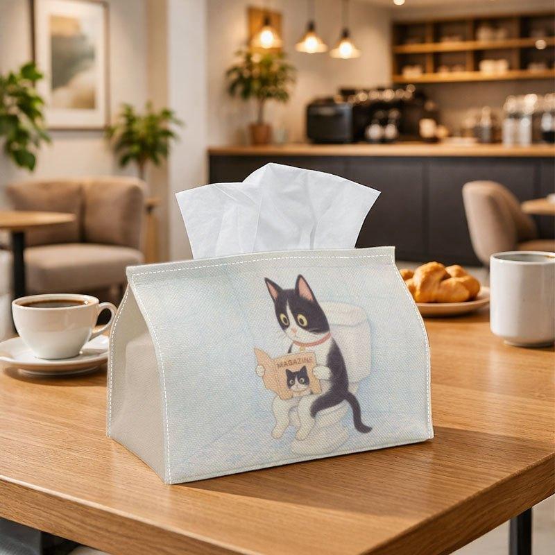 1pc Cute Minimalist Modern Tissue Box | Durable, Cat Bathroom Illustration Suitable for Living Room Accent, Bedroom Decor, Encouragement Gifts, Workpl