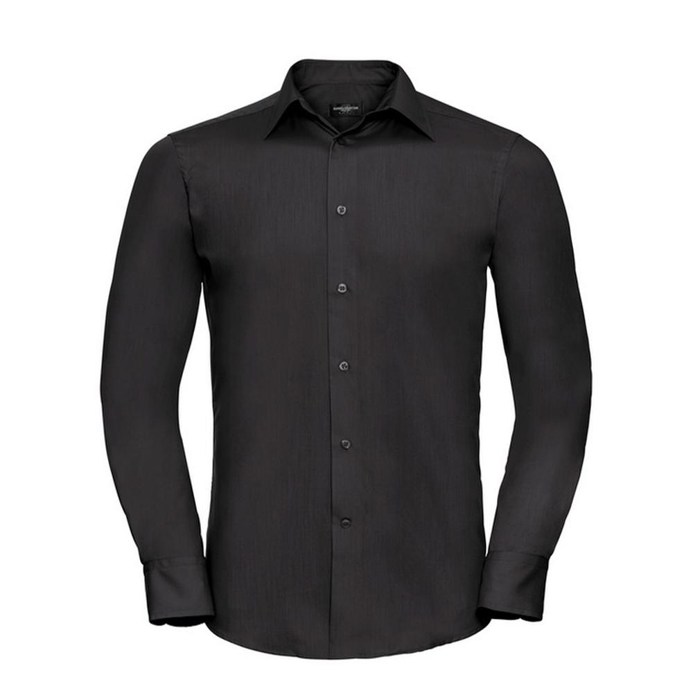 Russell Collection Mens Poplin Tailored Long-Sleeved Shirt