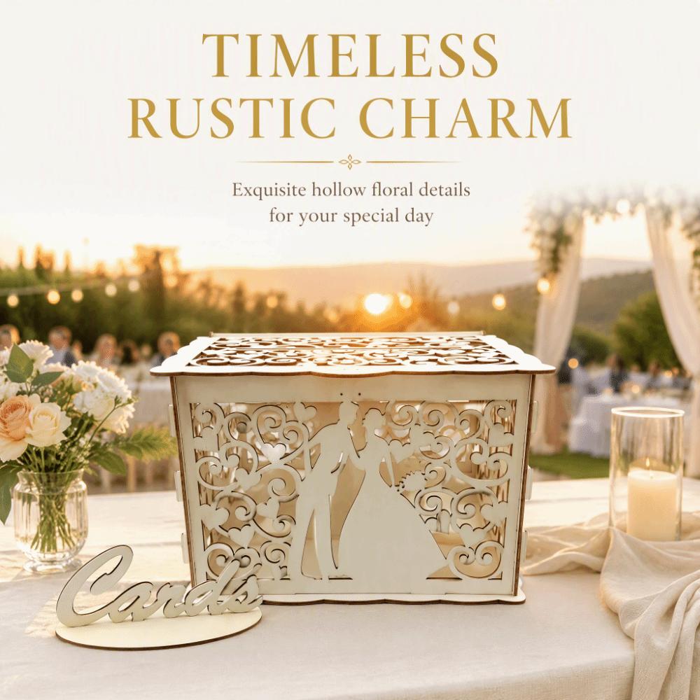 With Lock Wooden Envelope Box 22.5x15x15cm Wooden Money Box DIY DIY Card Box Bridal Shower