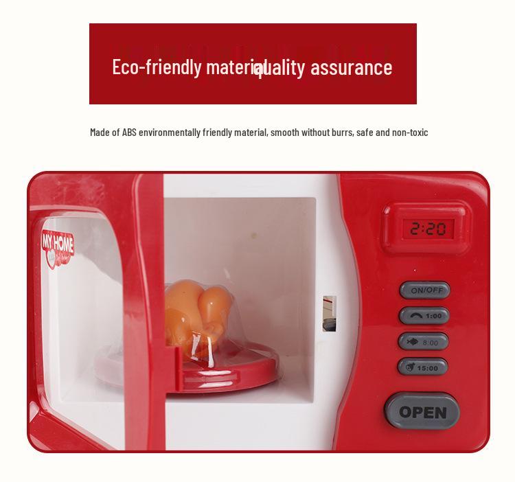 Children's Educational Play Kitchen Set with Electric Appliances and Tableware