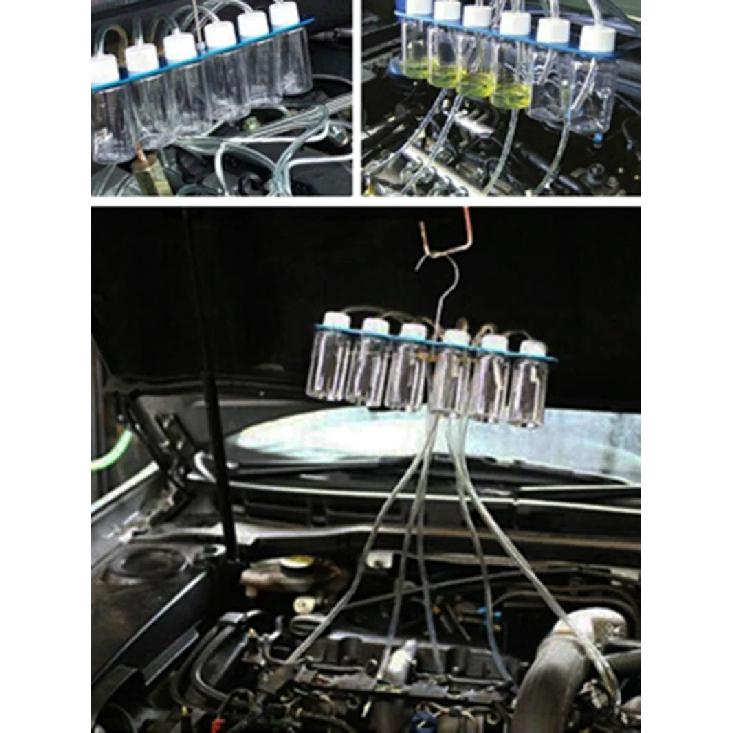 Nuevo Kit de Prueba de Caudalímetro para Inyectores Diésel 6 Cilindros Adaptador Common Rail Juego de Probador de Combustible Herramientas de Diagnóstico de Fugas de Retorno de Combustible