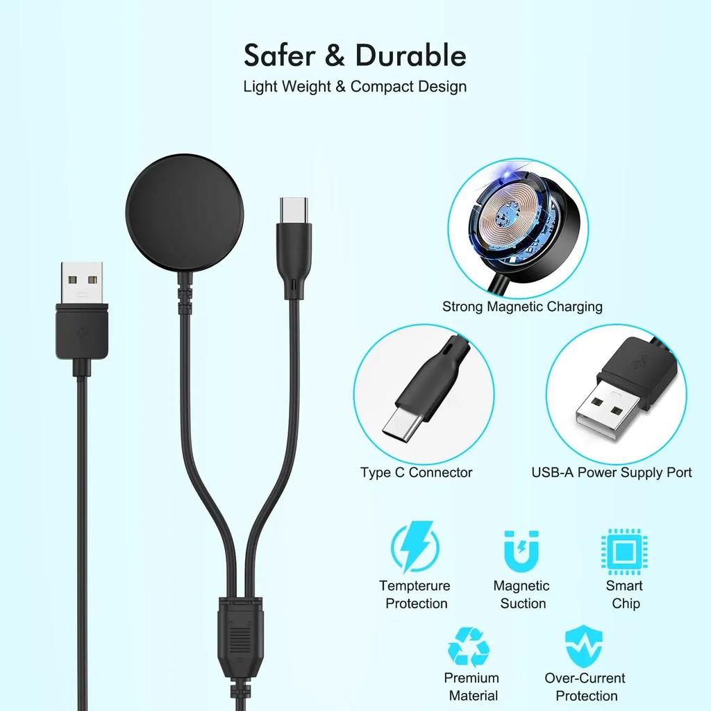 USB C nabíječka pro Samsung Galaxy Watch 2 v 1 Typ C USB A Kabel 3,94 Vhodné pro Galaxy Watch6/5/4 Watch 5 Pro Galaxy S23 Ultra