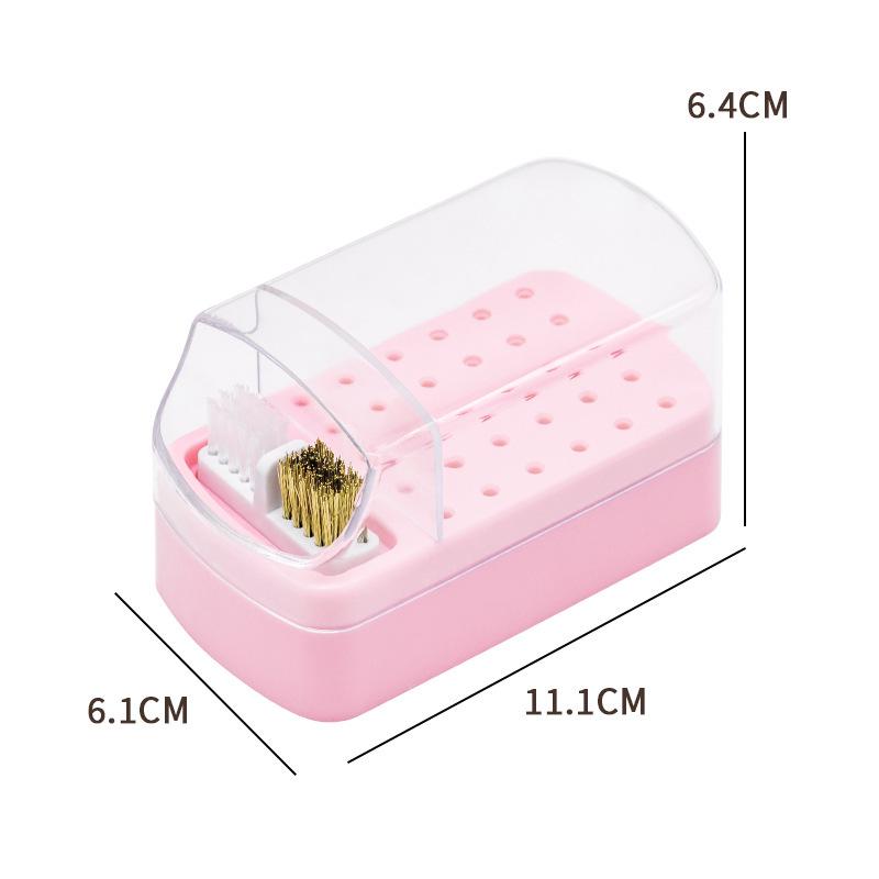 Nail Art Multifunctional Storage Box - 30-Slot Grinding Head & Brush Display Organizer