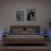 VidaXL Bedside Cabinets with LED Lights 2 Pcs Artisan Oak, Side Table, Bedside Cabinet, End Table for 857661