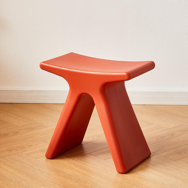 Nordic Plastic Living Room Stool Shoe Changing Bench Plastic Chair Vanity Chair Step Stool Portable Stool Space Saving Furniture