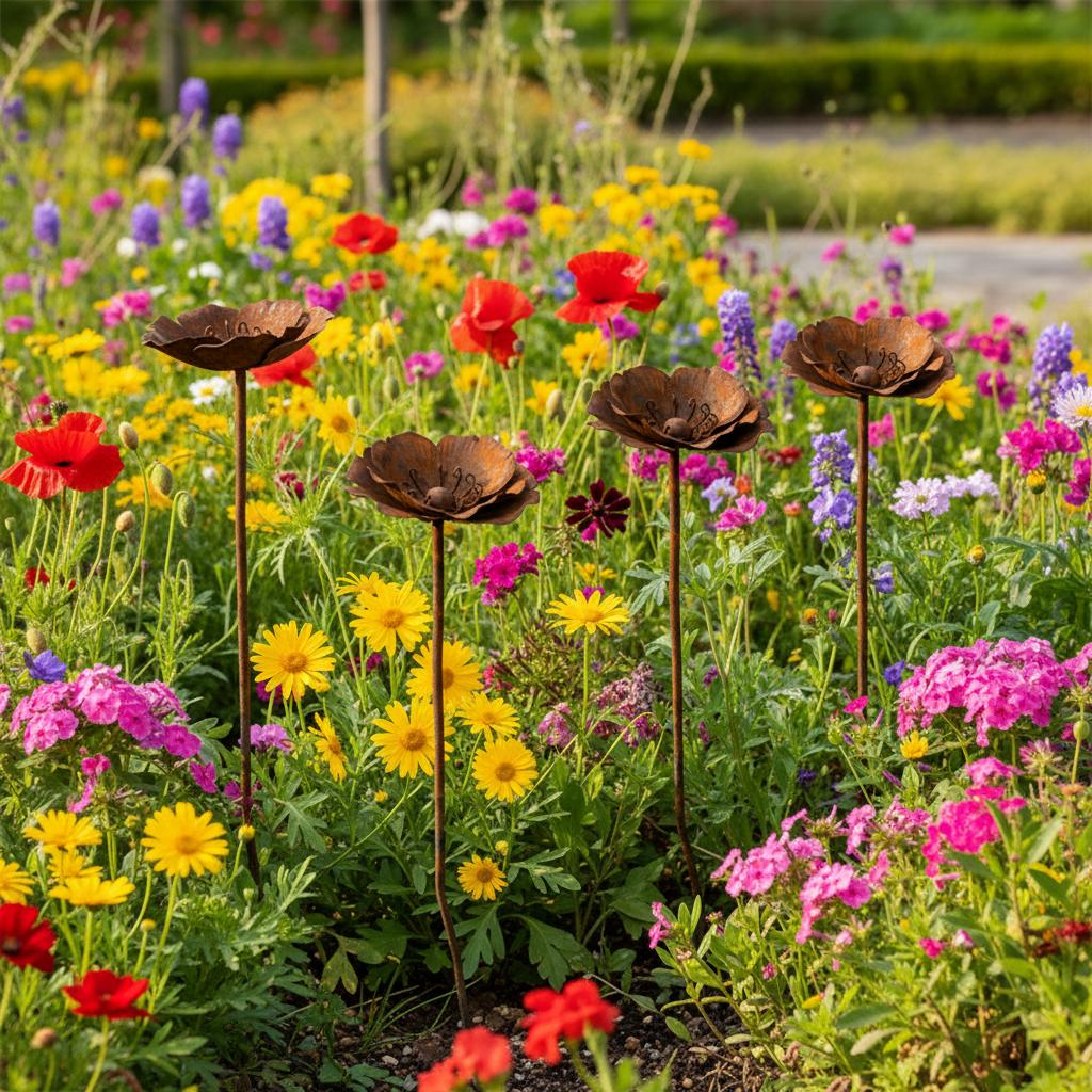 Picchetto da Giardino in Ferro per Fiori per Decorazione Esterna Resistente alla Ruggine e Durevole con Design Elegante Adatto per Giardino Cortile Fontana