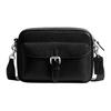 Warner 22 Abnehmbarer Riemen Reißverschluss Leder Crossbody Tasche Kleine Herrentaschen Schwarz CW218-SVBK