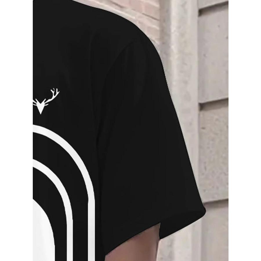 2026 Summer Fashion Men's Stripe Printed Comfortable Breathable Round Neck T-shirt Shorts Set Outdoor High Street Clothing