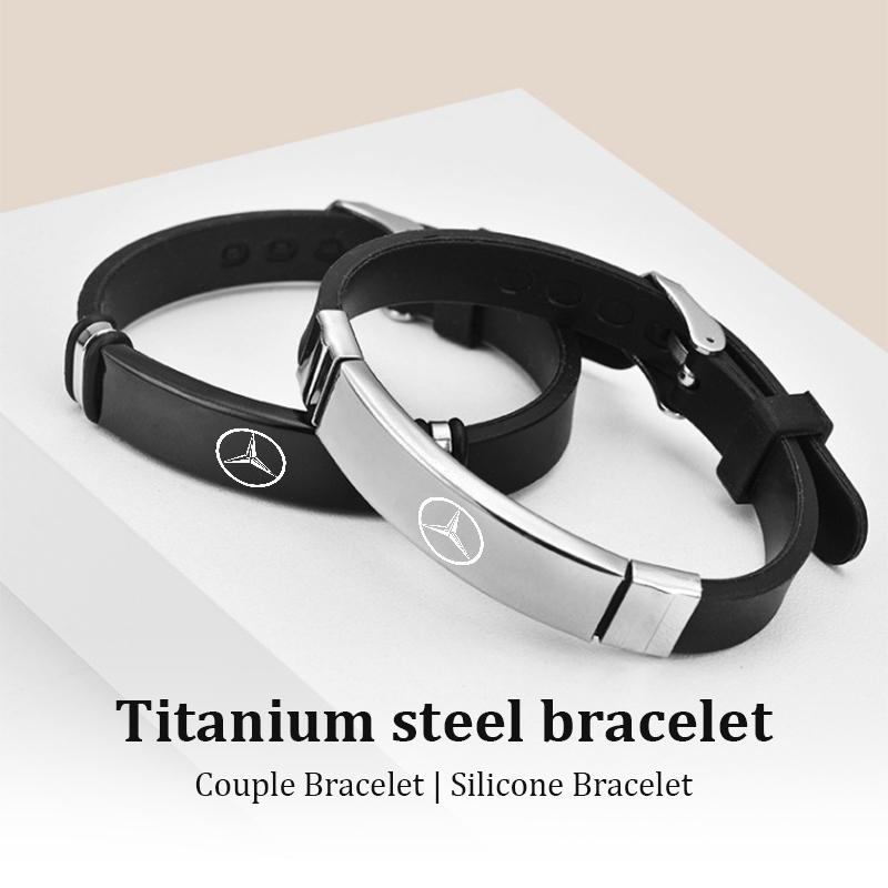 AABGX1 Car Logo Silicone Rubber Wristband Fashion Personalization Decoration Accessories For Benz AMG Exclusive A C E R V Class CLA CLS