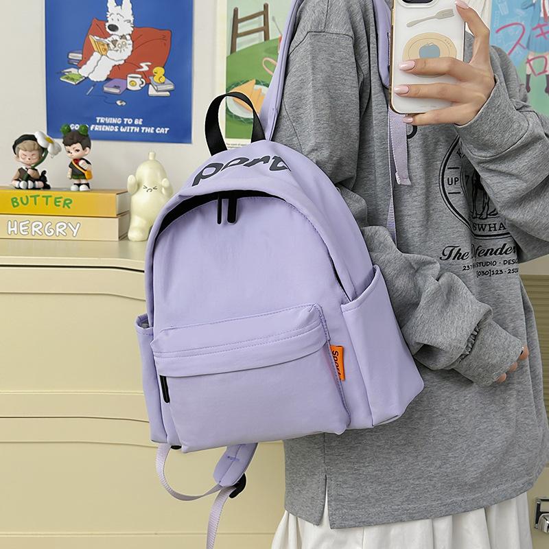 SchoolbagINS Couple Casual Backpack Large Capacity Middle School Student School Bag Class Bag Literary Style Commuter Backpack