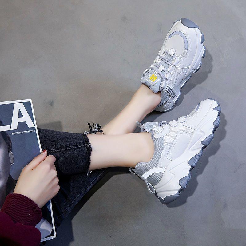 Dad Shoes Women's Spring Heightening Shoes Versatile Sports Shoes Breathable Casual Shoes