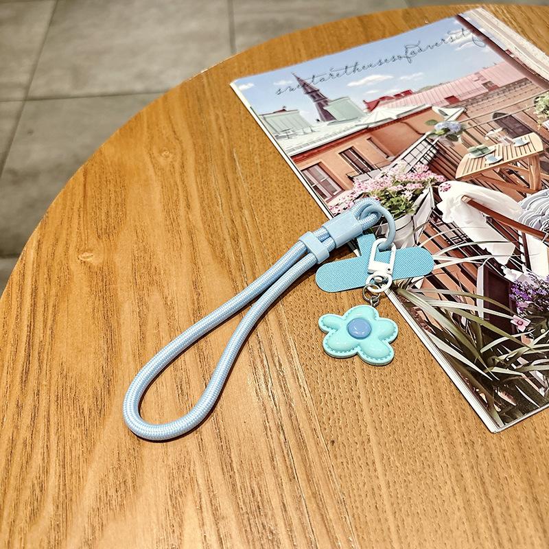 1Pcs Creative Flowers Phone Lanyard Wristband Anti Loss Anti Drop Universal Mobile Pendant Decoration Diy Detachable