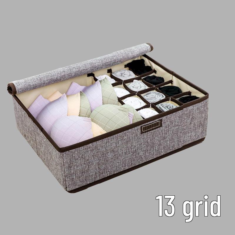 

Multi-Compartment Drawer Organizer for Underwear and Socks Linen PP board washable