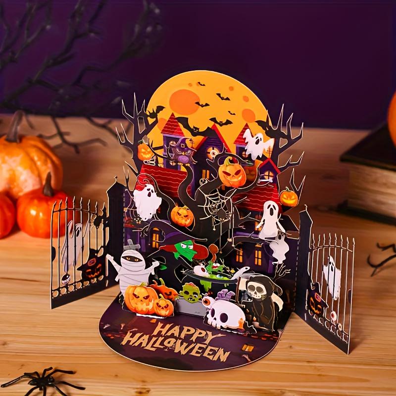 Handmade Halloween 3D Greeting Card, Party Invitation Letter, No Assembly Required, Suitable for Halloween Decoration