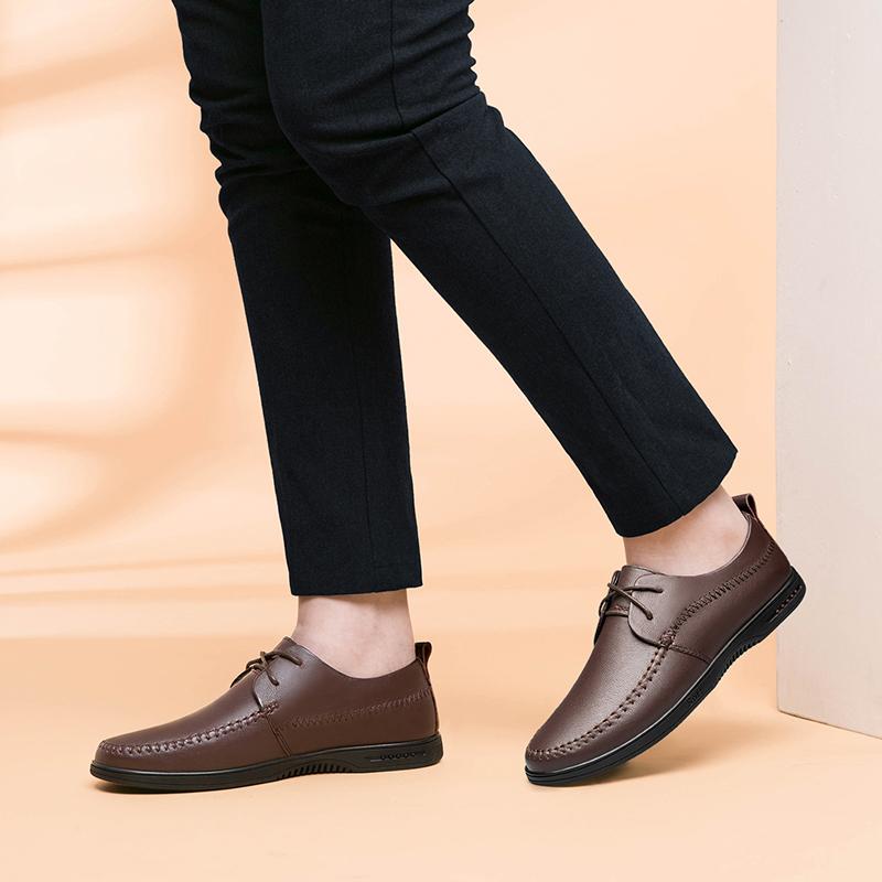 Pantofi pentru bărbați din piele naturală, retro, moale, anti-alunecare, pantofi din cauciuc, pantofi pentru bărbați, pantofi ocazionali pentru conducere, pantofi pentru domn, birou de afaceri