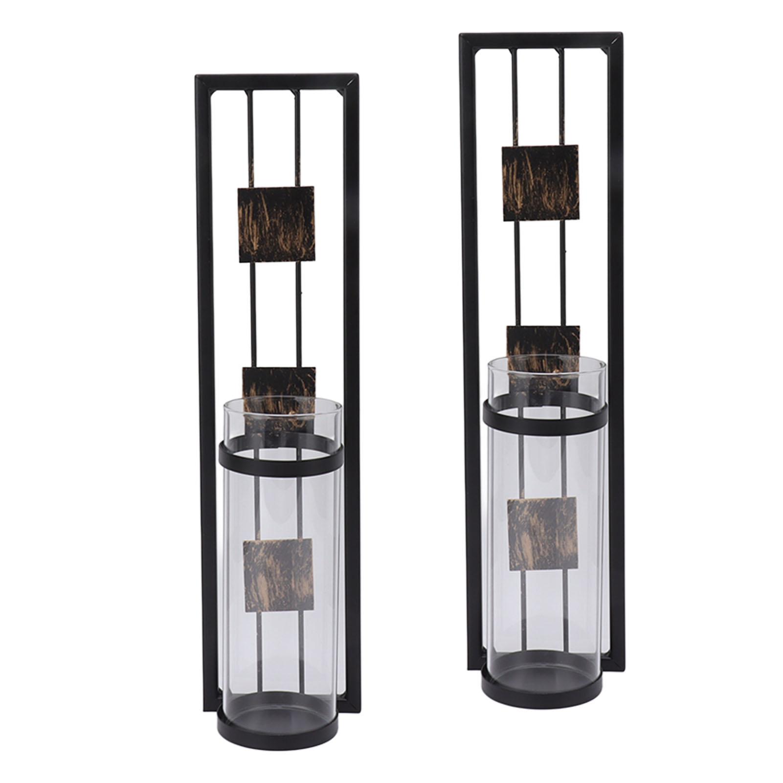 

2шт настенный подсвечник ретро легкий модный железный стеклянный бра для украшения квадратный