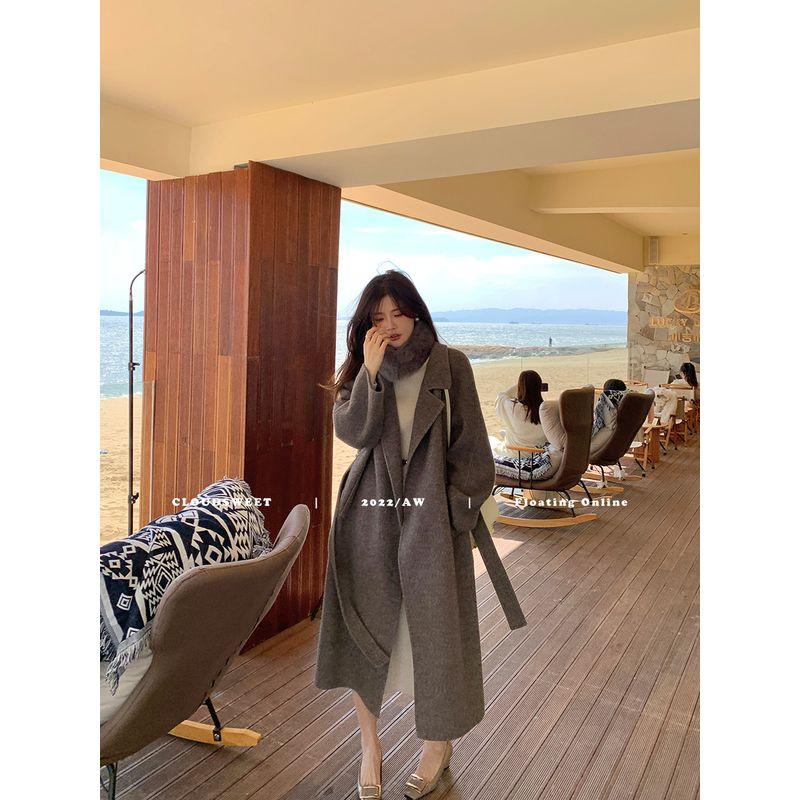 

Cloudsweet ПАЛЬТО КОННЕРИ/Верблюжий Вельвет Двусторонние Шерстяные Изделия Шерсть Нарядный Средней Длины Длинный Шерстяной Верхняя Одежда Женский Зима Mocha Brown-fur collar All yards