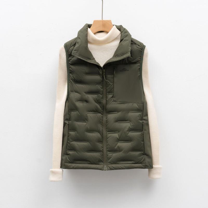 Outdoor light down vest women's autumn and winter short stand-up collar warm top jacket
