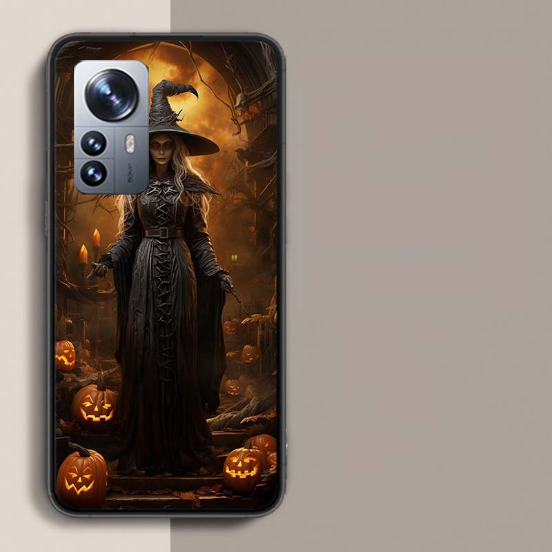 Halloween Moon Witch Horror Phone Case For Redmi Note 13 Pro Plus 14 Pro+ 12S 12 11S 11T 11E 11 10S 10 9S 9 Xiaomi Capa TPU
