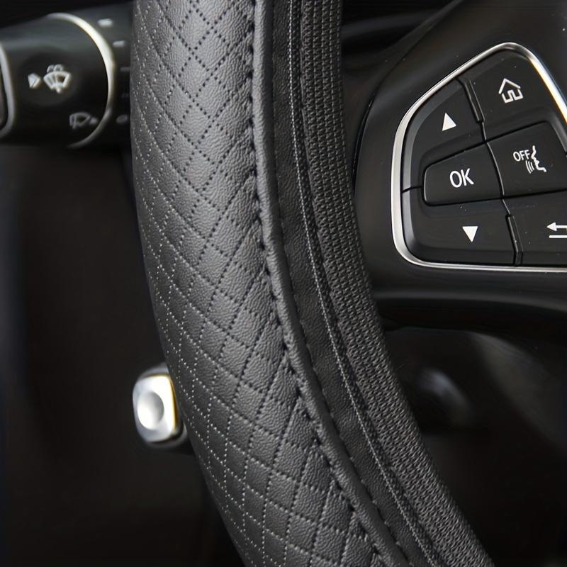 No Inner Ring Car Steering Wheel Cover PU Leather Embossed 3D Comfortable Soft Suitable For 37-38CM Outer Diameter Steering Wheel Car Accessories