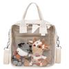 Copeflap Ita Bag, Shoulder Bag, Plush Carrying Bag, Clear Bag, Oshikatsu, Transparent (White)