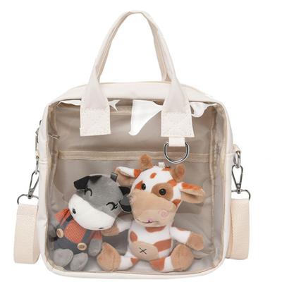 Copeflap Ita Bag, Shoulder Bag, Plush Carrying Bag, Clear Bag, Oshikatsu, Transparent (White)