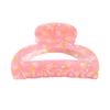 Hair Claw Floral Print Hollow Design Back Head Hair Clip Anti-slip Teeth Strong Grip Shark Hair Clip Versatile Hair Accessory