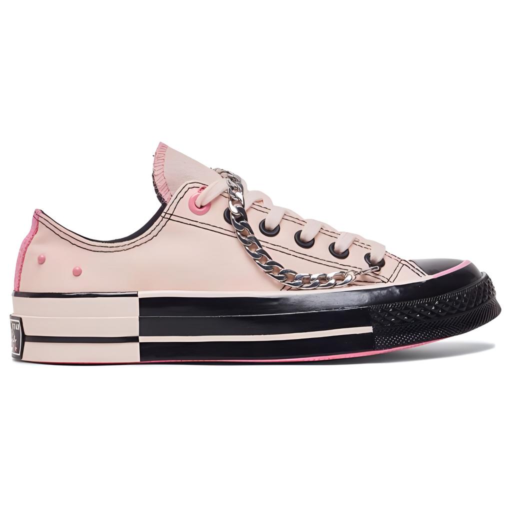 Converse Comfortable Versatile Low Top Canvas Shoes Unisex Sneakers Pink Black A09542C