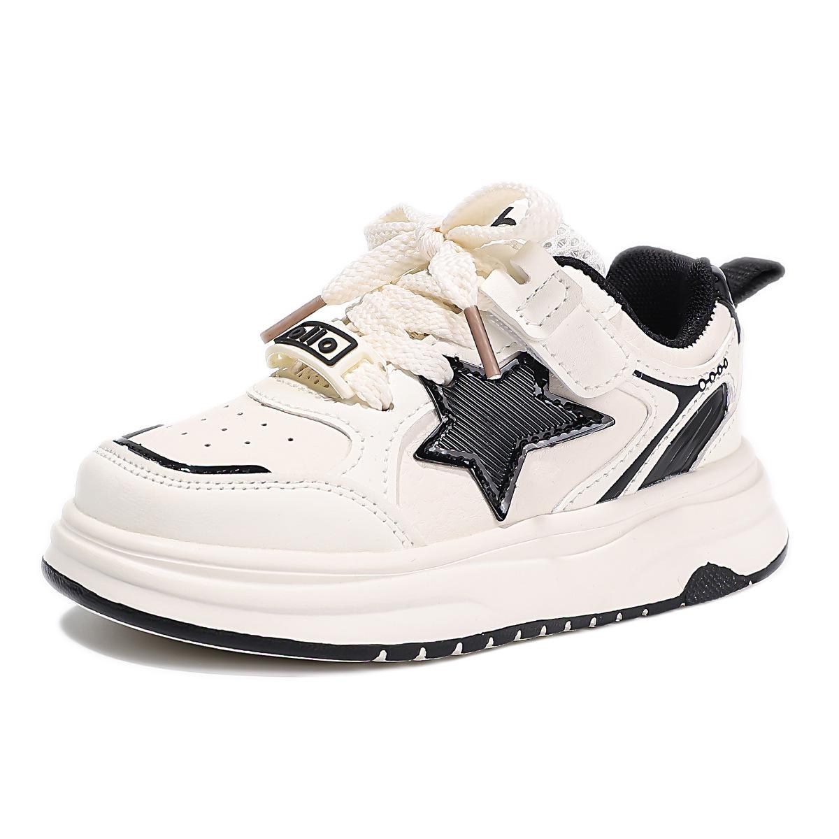Spring 2026 Kids  Soft Sole Skate Shoes - Fashionable, Versatile White Shoes for Boys & Girls 27