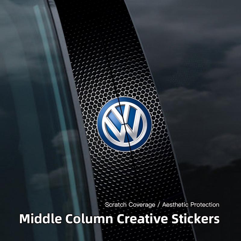 Valve Stems Caps Car Center Column Decorative Sticker Middle Column Creative Sticker For VW Volkswagen GOLF 5 Tiguan Polo Golf 6 zh8