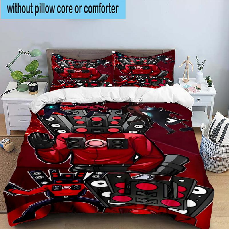 3PCS Cameraman robot 3pcs Bedding,Including 3PCS Duvet Cover And 2pcs Pillowcases Perfect for Christmas,Ideal for Bedroom, Dormitory