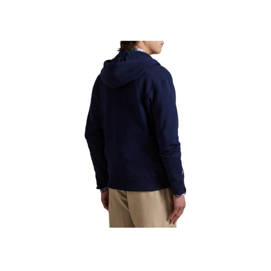 Polo Ralph Lauren Logo Wool Full Zip Hooded Jacket Men jackets Navy-Blue 710981151-002