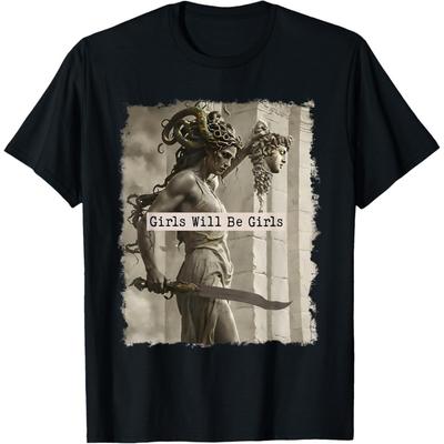CHJLGODGOOD Dziewczyna Będzie Dziewczynami Koszulki Meduza Feministyczny Damski T-shirt