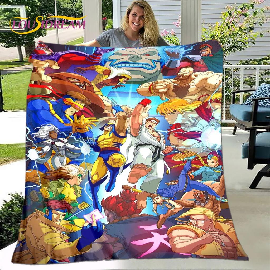 Street Fighter Retro Game  Gamer Soft Plush Blanket,Flannel Blanket Throw Blanket for Living Room Bedroom Bed Sofa Picnic Cover