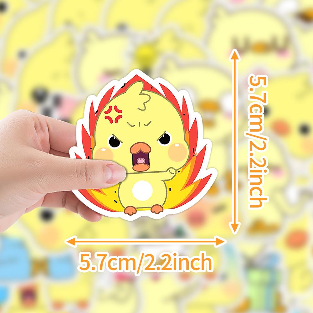 50PCS Cute Yellow Duck Animal Stickers for Water Bottles, Laptops, Suitcases, and Phones - Creative DIY Accessory