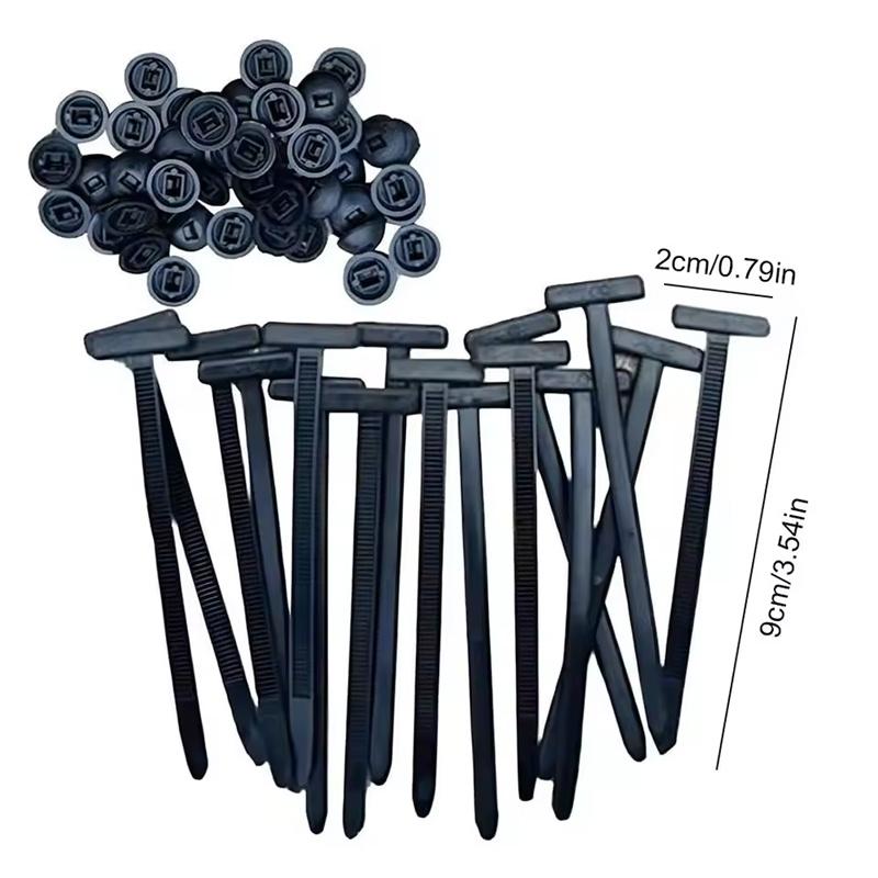 50~200pcs Nylon Universal Cable Tie Buckle Heavy Duty Self-Locking Zip Ties Holder with Pin Fasteners Car Resistant Zipties