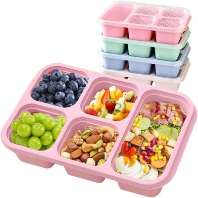 5 Bölmeli Tekrar Kullanılabilir Bento Kutusu Sızdırmaz Taşınabilir Gıda Saklama Güvenli Kapaklı Okul Çalışması Kamp ve Piknikler için İdeal