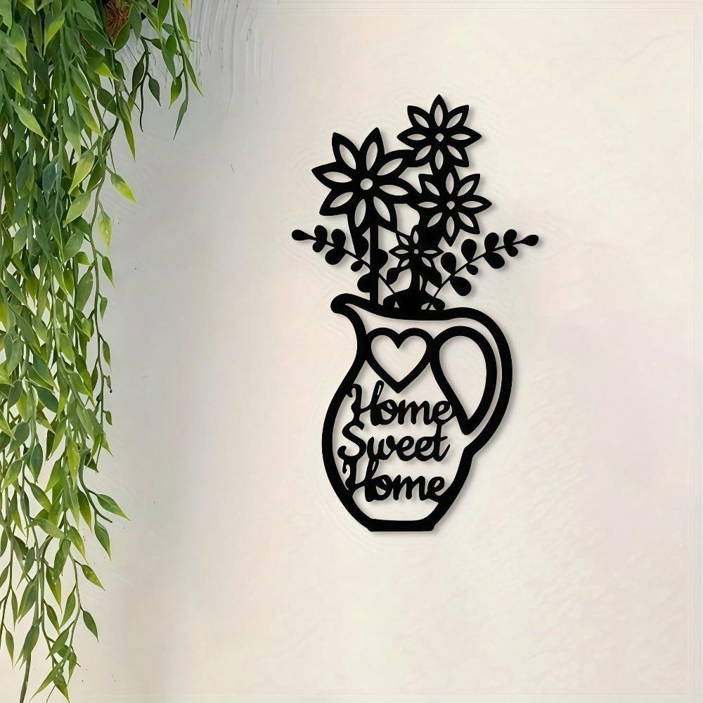Iron Wall Art Home Sweet Home Sign Vintage Farmhouse Decor Metal Welcome Sign Floral Design Entryway Living Room Gift