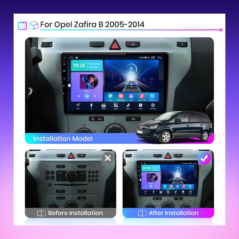 2 DIN Android Carplay Autoradio für Opel Zafira B Astra H 2005-2014 Multimedia-Player Head Unit Stereo GPS Navigation BT WIFI 2 + 32 GB