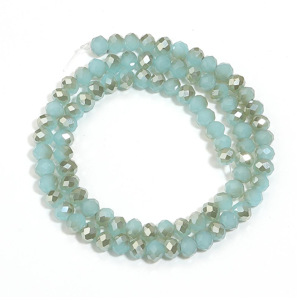 4 6 8mm Faceted Crystal Rondelle Beads Light Lake Blue Amber Glass Loose Spacer Beads For Jewelry Making DIY Bracelets Necklace