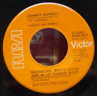 7-Zoll Schallplatte JOHNNY RUSSELL - Rednecks, White Socks And Blue Ribb APBO0021 RCA Victor 1973 US Folk Gebraucht
