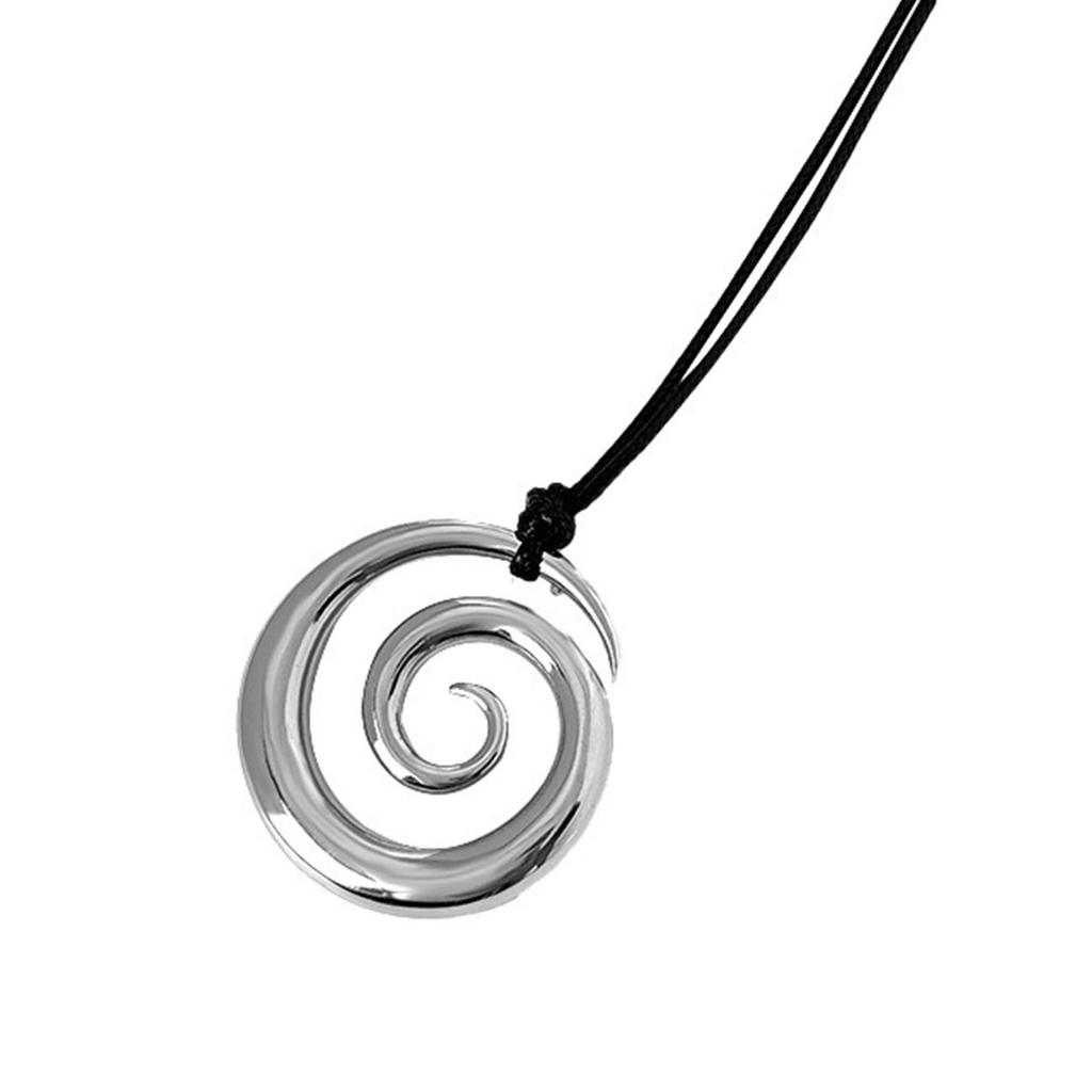 Adjustable Length Sturdy Metal Pendant Necklace Featuring Spirals Pattern Accessory for Trendy Autumn Winter Outfits