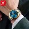 OLEVS New 7075 Mens Watch Stainless Steel Original Automatic Mechanical Watch Luxury Date Watches For Man Large Dial High Qualit