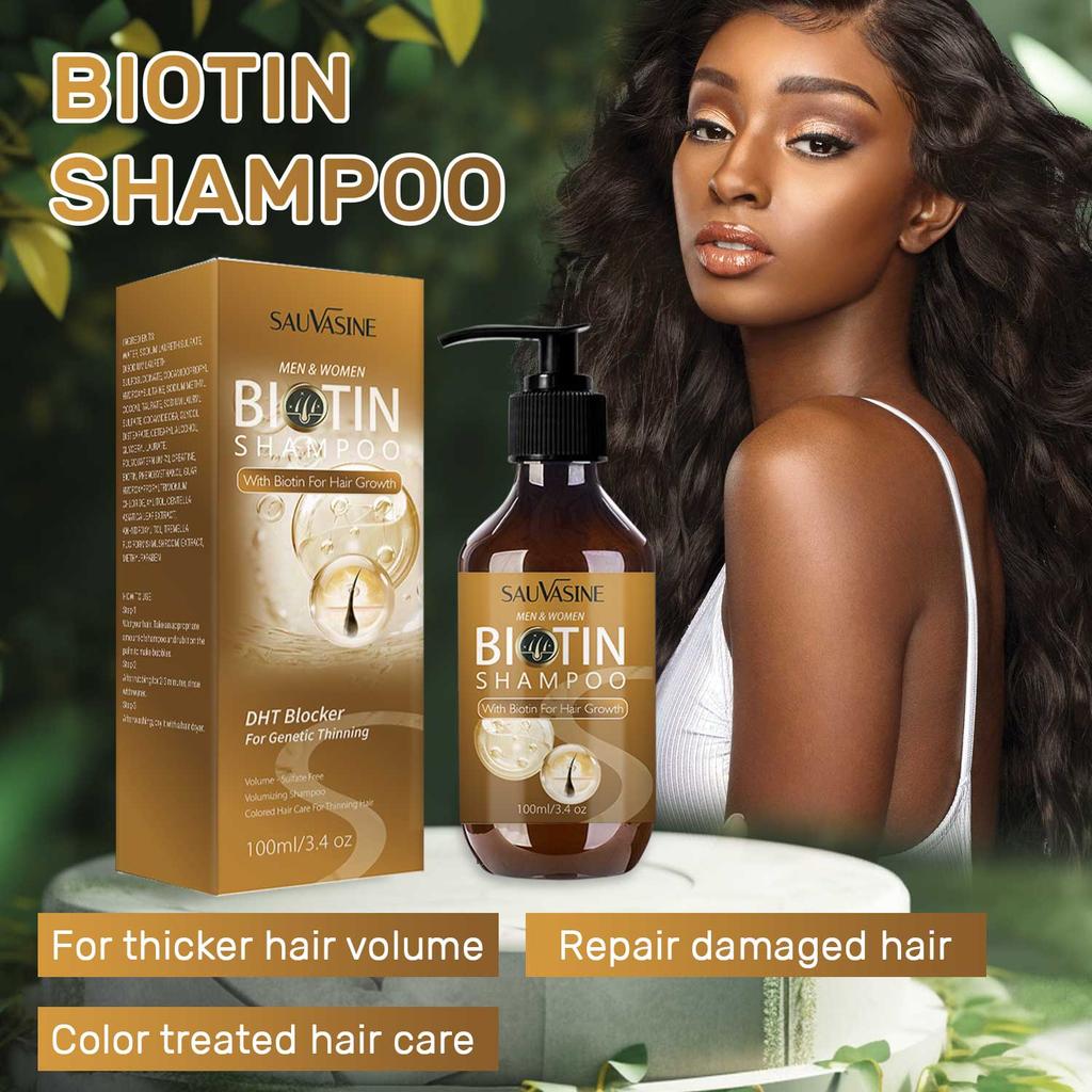 Biotin Hair Growth Shampoo Anti Hair Loss Thickening formula Collagen & Stem Cell For Hair Regrowth Anti Thinning Sulfate Free Anti Dandruff Treatment