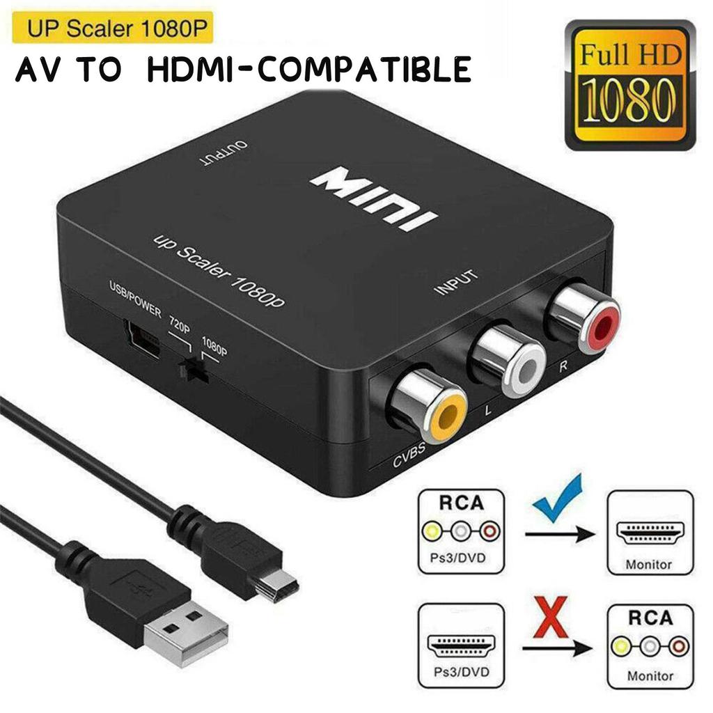 HD 1080P AV To HDMI Adapter RCA To HDMI Converter Composite Video Audio Adapter for N64 Wii PS1/2/3 Xbox One SNES Clear Signal