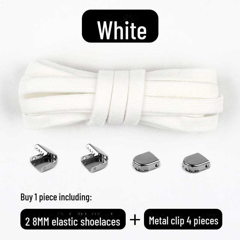 

Черно-белые эластичные шнурки без завязывания для взрослых и детей — идеально подходят для спортивной обуви