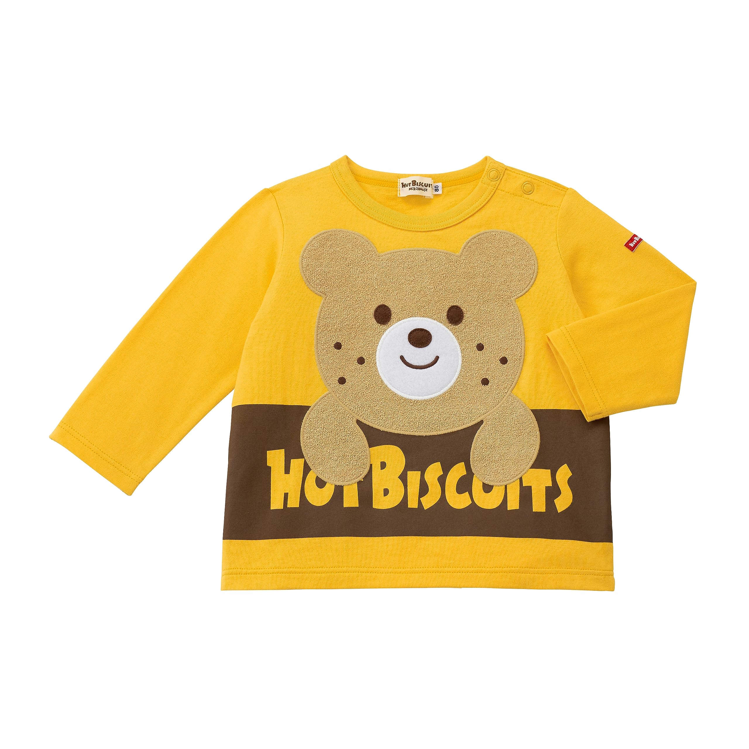 

Miki House Hot Biscuits Long Sleeve Boys and T-Shirt, Girls, Yellow, 120cm, 73-5202-492