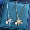 European and American Style Colored Zirconia Hummingbird Pendant Necklace - Elegant and Versatile