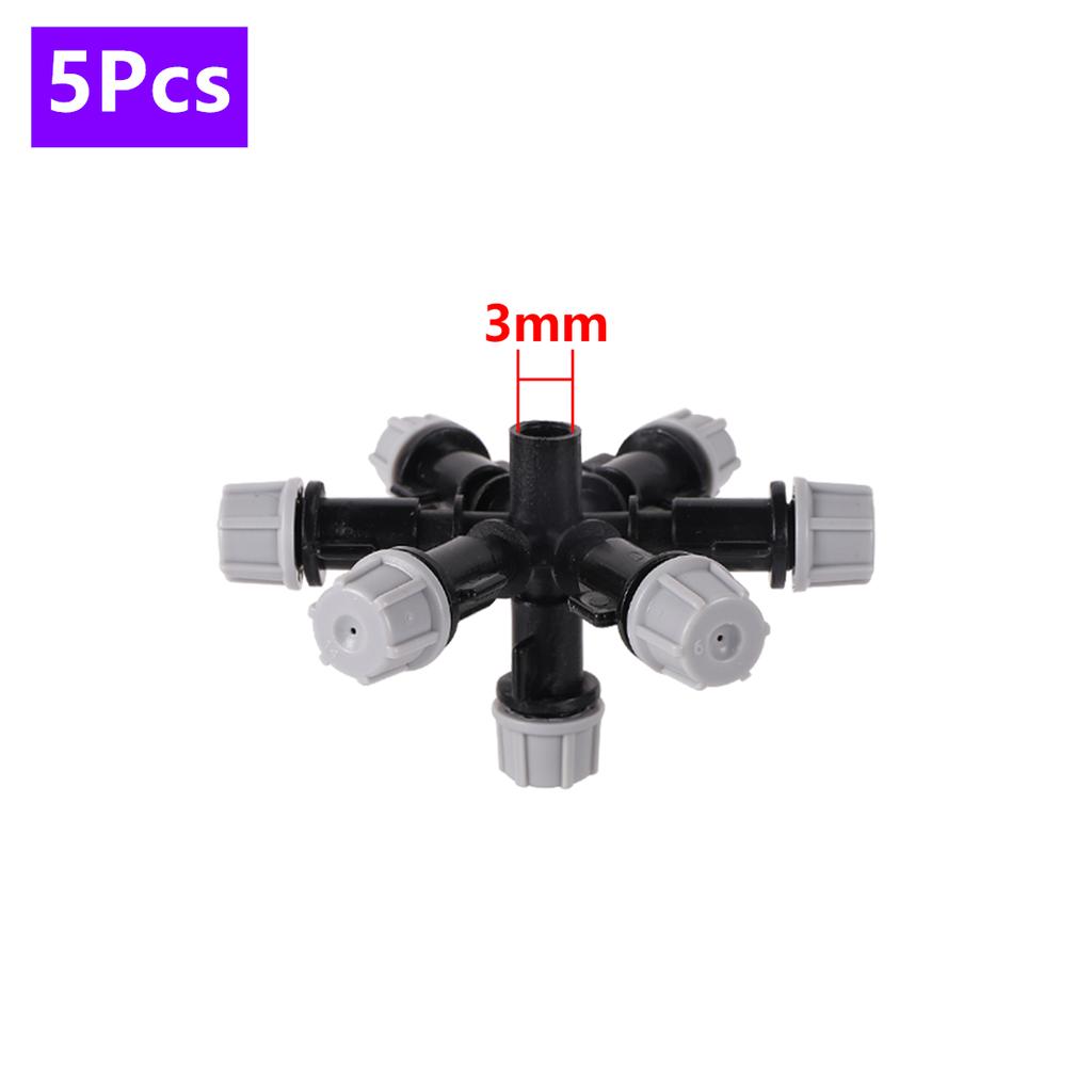 4/5/6/7 Multi-Nozzle Misting Sprinkler Kit 1/2" Male/Female Thread Sprayer 3/5mm Interface Ground Rod Anti-drip Device Sprinkler